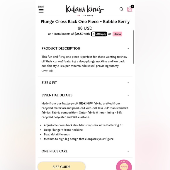Kulani Kinis Hot Pink Floral One-Piece - Picture 5 of 5